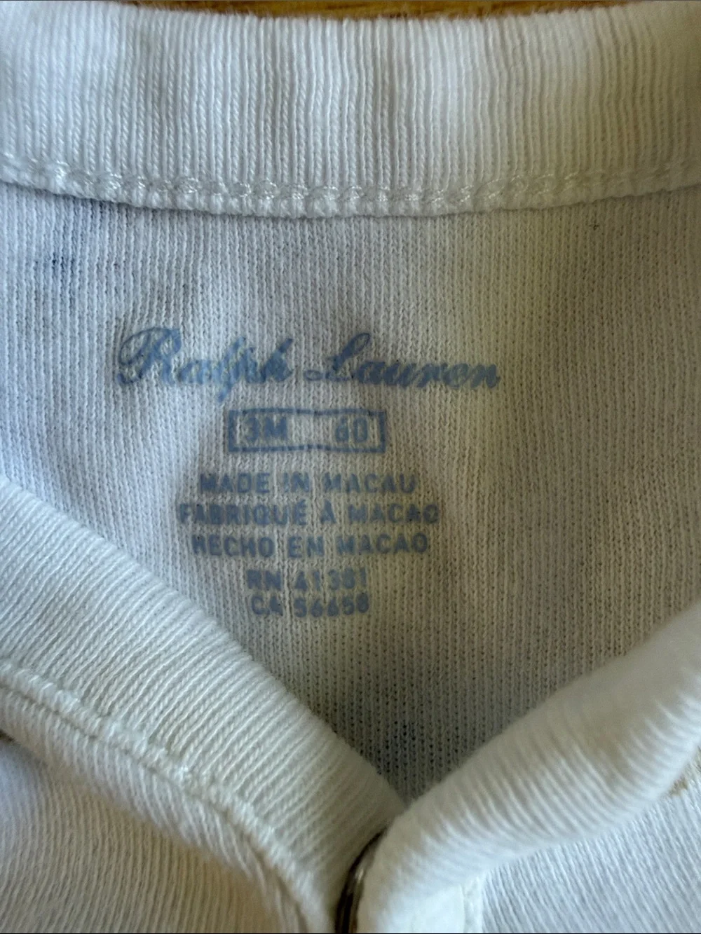 Ralph Lauren Cream Baby Footed Pajamas and Hat Set with American Bear Print